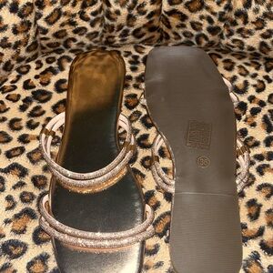 gold sparkly sandals